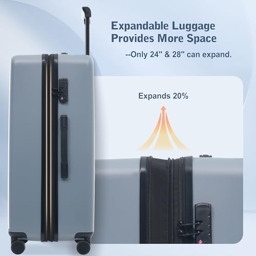 Luggage Sets 5 Piece Front Open (3-piece Set(20/24/28) / Blue-1(20 top-open))