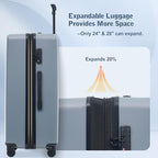 Luggage Sets 5 Piece Front Open (3-piece Set(20/24/28) / Blue-1(20 top-open))
