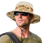 Sun Hats for Men Women UPF 50+ Breathable Wide Brim Summer Fishing (Degital Beige)