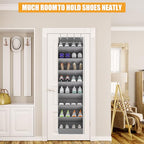 Over The Door Shoe Organizer Storage Fit 16 (B Grey / 1 PACK)