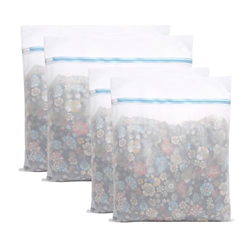 4 Pack Large Fine Mesh Laundry Bags for Delicates