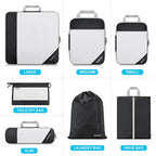 Compression Packing Cubes for Travel (Set of 7 / 7-Black)