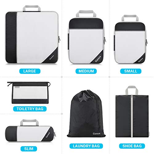Compression Packing Cubes for Travel (Set of 7 / 7-Black)