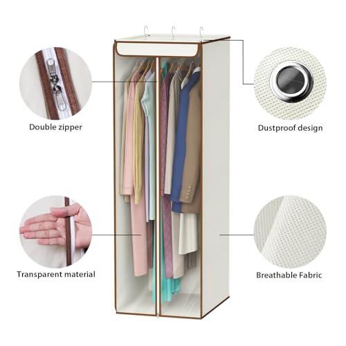 Garment Bags for Hanging Clothes (Beige / 54"-1PCS)