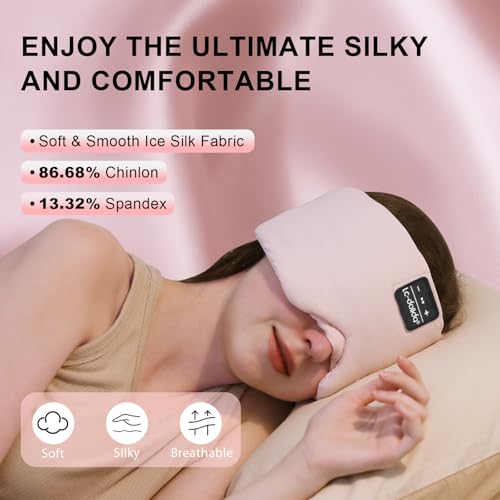 Bluetooth 5.4 Sleep Mask (Soft Pink)