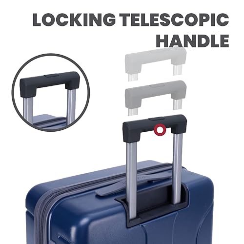 Carve 25 Inch Medium Expandable Hardside Upright Suitcase (Navy / Medium Checked)