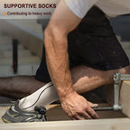 Men 6 Pack Athletic Compression Crew Socks for Running Gym Sports (7-8 / White 4134)
