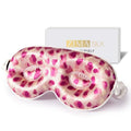 Adjustable 22 Momme 100% Pure Mulberry Silk Sleep Mask (Leopard - Pink/Purple / 1 Count (Pack of 1))