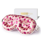 Adjustable 22 Momme 100% Pure Mulberry Silk Sleep Mask (Leopard - Pink/Purple / 1 Count (Pack of 1))