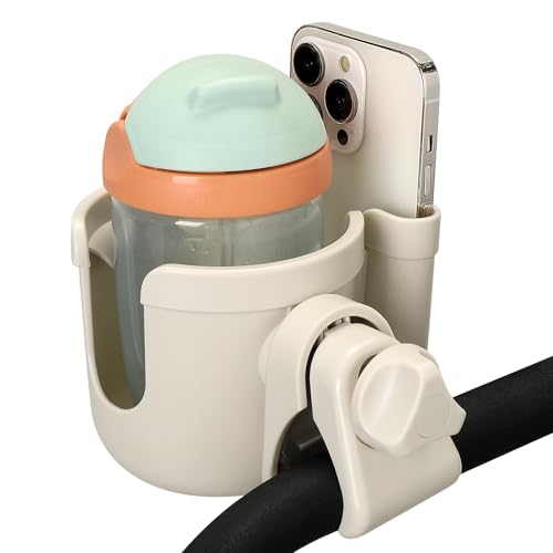 Stroller Cup Holder with Phone Holder (All Off White)
