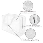 4Pcs Crystal Clear PVC Travel Toiletry Bag Kit for Women Men (4pcs White / 1 Large, 2 Medium, 1 Small)