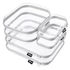 Clear Hard Shell Zipper Cases (Grey / 6 Pack (2L+2M+2S))