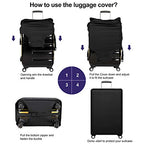 Travel Suitcase Protector elastic sleeve Cover 19" (Black / S(Fits to 19"-20" Trolley Case))