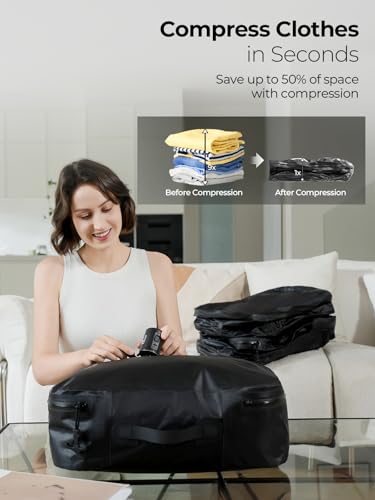 Vacuum Bags for Travel with Wireless Pump