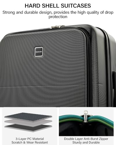 24 Inch Expandable Checked Luggage (Graphite Grey / 24 Inch EXT)