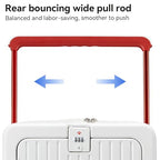 SOKOK Front Pocket Luggage Wide Handle with Spinner Wheels 24 Inch (White)