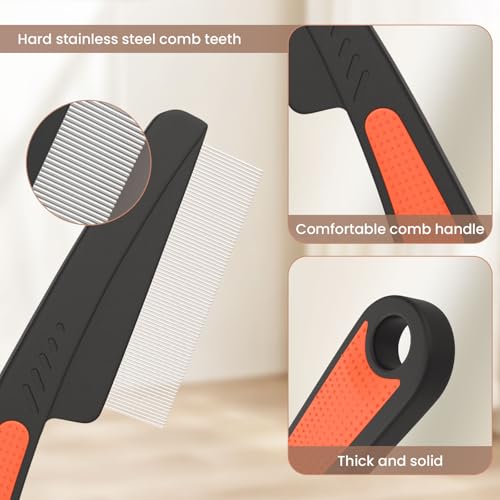 Dandruff Comb Removal 0.5mm Metal Fine Tooth Scalp Detox Hair Care Tool 1PC (1PC Red)