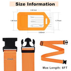 8 Pack Luggage Straps and Tags Set (02 Orange)