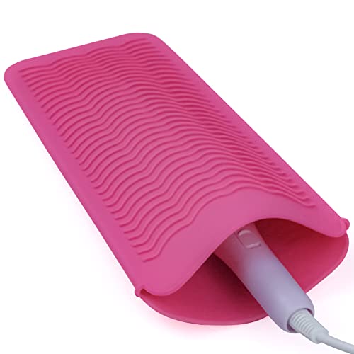 Silicone Heat Resistant Mat Pouch for Hair Straightener (1 Pack / Pink)