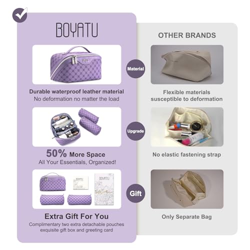 Travel Makeup Bag Cosmetic Bags for Women (A-9-Purple)