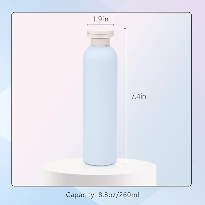 8.8 oz Travel Shampoo Bottles, Refillable Flip Cap Squeeze Bottles - Image 2