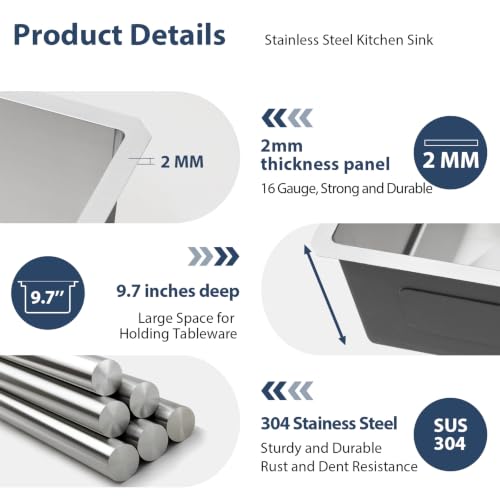 36 Double Bowl Kitchen Sink Undermount 16 Gauge Stainless Steel (Stainless Steel / 36''x19''-50/50)