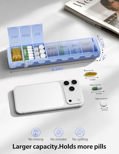 Metal Weekly Pill Organizer (Champagne / Large)