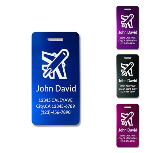 5Pack) Custom Personalized Luggage Tags-Customized Unique tag for Suitcase Backpack Travel,Bags (Win Red (3.8×2)) (Win Red (3.8×2))
