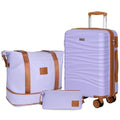 Expandable 22x14x9 Airline Approved 21" Carry On Luggage Set (Purple)