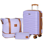 Expandable 22x14x9 Airline Approved 21" Carry On Luggage Set (Purple)