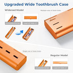 Wider Aluminum Toothbrush Travel Case (Orange / 1 Pack (Large))