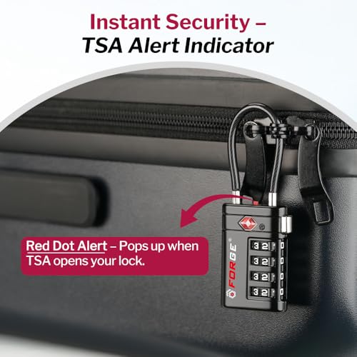 TSA Approved Luggage Locks and Lost & Found Tags (Black 2 & TSID)