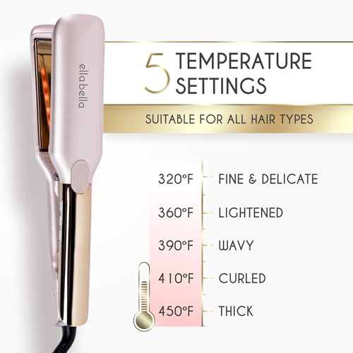 Titanium Flat Iron Hair Straightener Large with Infrared (Champagne / 1.8 Inch Plate)