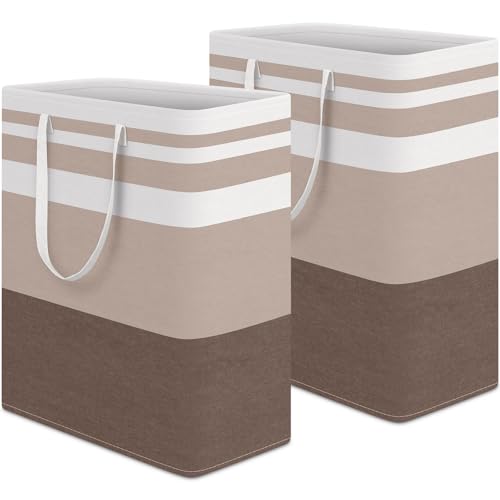 2 Pack Large Laundry Basket (125L / Brown)
