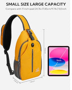 Crossbody Sling Backpack Sling Bag Travel Hiking Daypack (Z-yellow / Small)