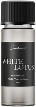 Scentiment Diffuser Oil - White Lotus | Aromatherapy Home Fragrance | Inspired by 5-Star Hotels | Luxurious Scent with Notes of Wild Fig, Vetiver, Almond, Sandalwood (20 mL)