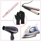 2 Pair Heat Resistant Gloves for Hair Styling Professional Hot Hand Gloves Heat Protection Flat Iron Gloves Pink Edge Heat Press Sublimation Gloves for Women Curling Wand Styling Tool