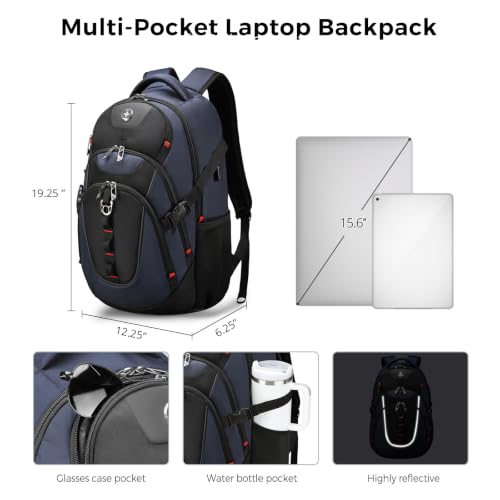 Design Travel Laptop Backpack for Men with USB SD803 (Black/Blue / Standard)