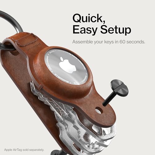 KeySmart Air AirTag Keychain Key Holder (Genuine Leather)