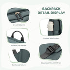 Hiking Travel Backpack for Women Casual Business Weekender Multilayer Laptop Bag (A-darkgreen / 16 Inch)