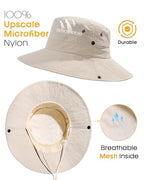 Sun Hats for Women Ponytail Wide Brim Summer Packable Cowboy Hat (One Size / Beige)
