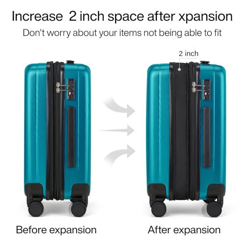 Expandable Hard Shell Luggage Sets (2 Pc Set EXT (20/29) / Caribbean Blue)