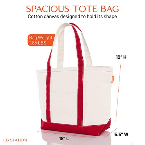 Medium Classic Canvas Tote Bag for Women (Blank: Red)