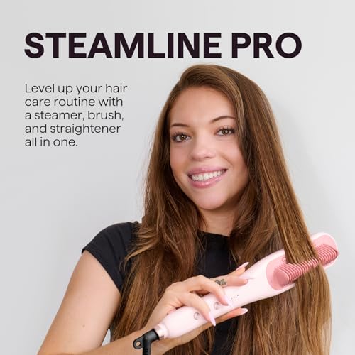 Pro Steam Hair Straightener Brush Steamline Pro Straightener Brush (White)