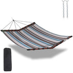 12FT 2 Person Hammock with V Shaped Spreader Bar (Brown Stripes)