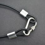 10 pcs 2mm Wire 12 inch Vinyl Coated Stainless Steel Cable with Loops Short Wire Rope Lanyard Lock Security Chain Link for Outdoor Gates (2mm(T) X 12 in(L) 10PCS / Black)