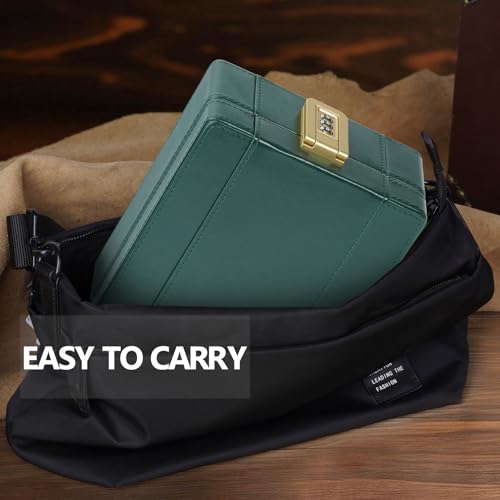 Watch Box 4 Watch Travel Case with Combination Lock (Green / 4-Slot)