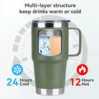 20oz Tumbler Bulk with Lid (Army Green / 20 Ounces-12)
