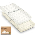 2 Pack Organic Changing Pad Covers for Girl (Bumble Bear / 100% Cotton)