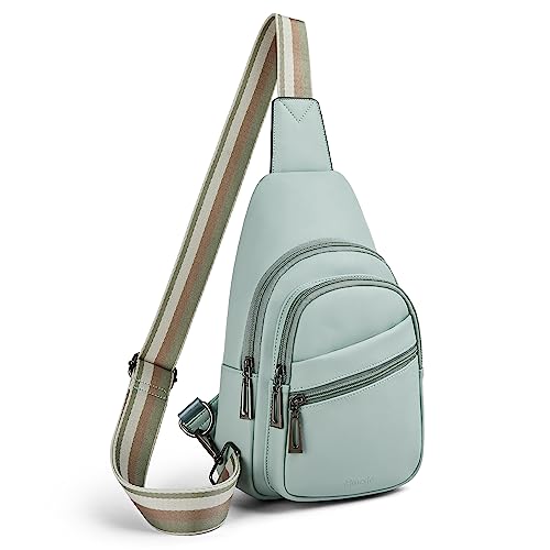 Sling Bag Crossbody Bags for Women Small Cross Body Bag Fanny Packs Chest Sling Purse for Daily Travel Leisure Sport (6-3 Green)